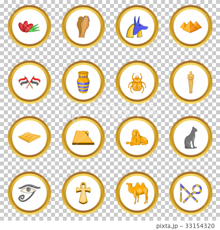 Egypt travel icons circle Egypt travel icons circle 33154320