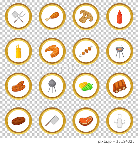BBQ icons circle 33154323