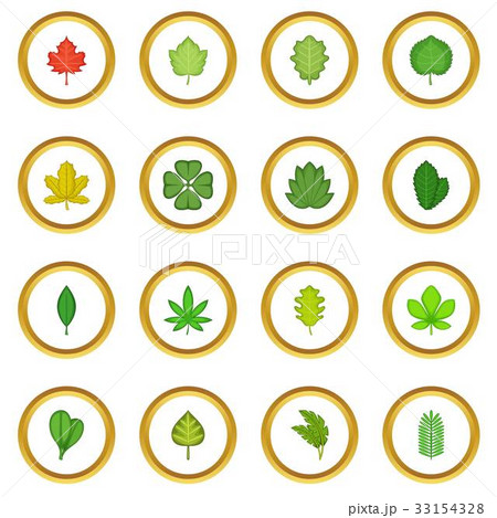 Different leafs icons circle 33154328