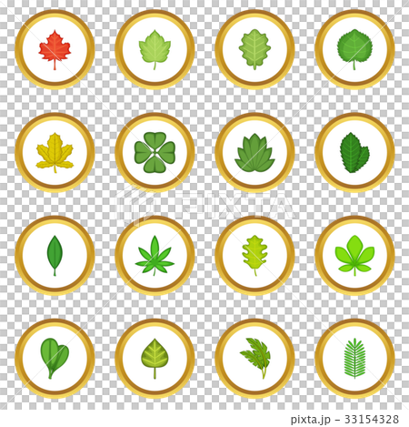 Different leafs icons circle 33154328