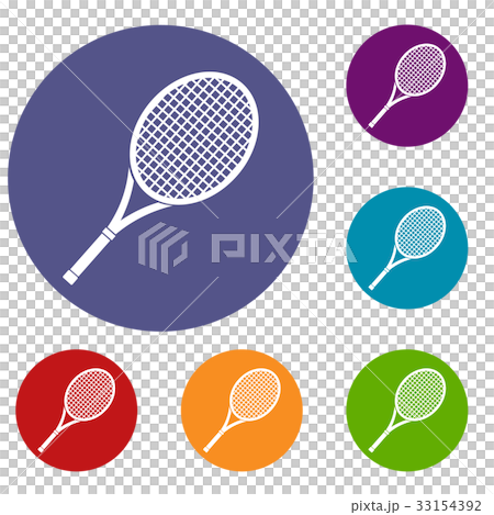 Tennis racket icons set 33154392