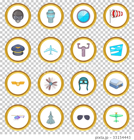 Aviation icons circle 33154443