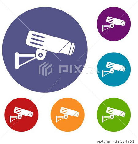 Security camera icons set 33154551