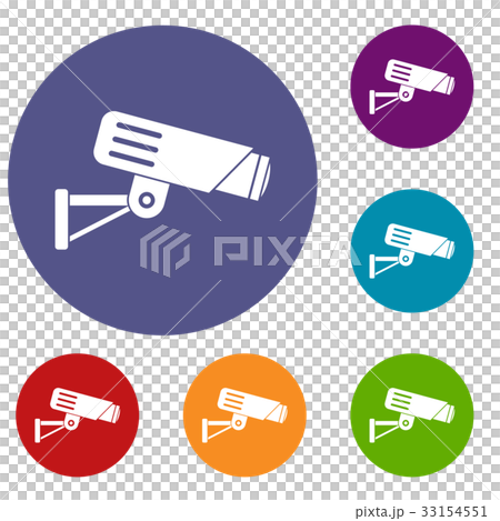 Security camera icons set 33154551