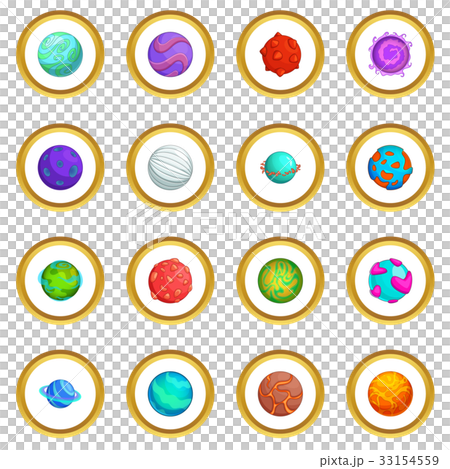 Fantastic planets icons circle Fantastic planets icons circle 33154559
