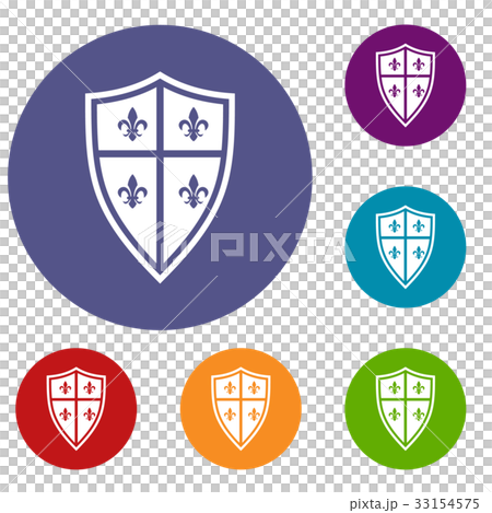 Royal shield icons set 33154575
