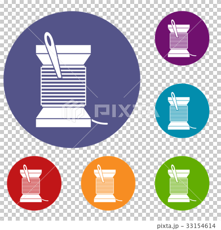 Needle and thread icons set Needle and thread icons set 33154614