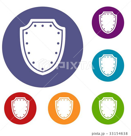 Army protective shield icons set Army protective shield icons set 33154638