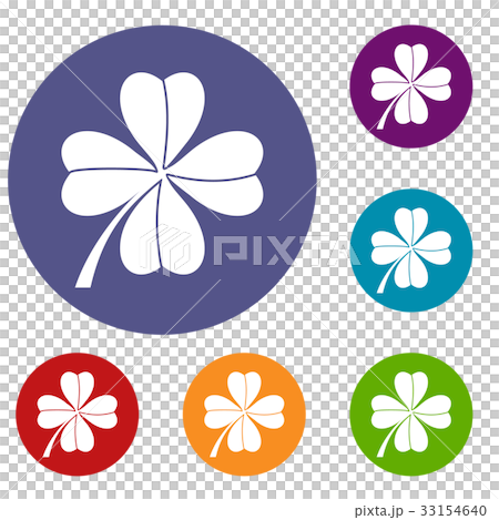 Four leaf clover icons set Four leaf clover icons set 33154640