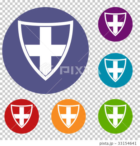 Shield for protection icons set Shield for protection icons set 33154641
