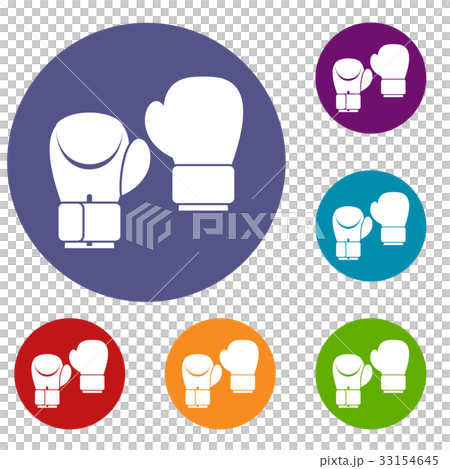 Boxing gloves icons set Boxing gloves icons set 33154645