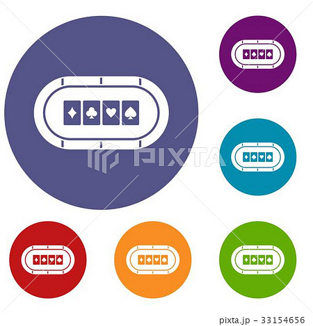 Poker table icons set 33154656