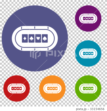 Poker table icons set 33154656