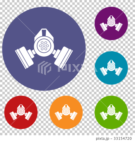 Gas mask icons set 33154720