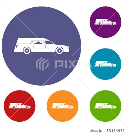 Hearse icons set 33154982