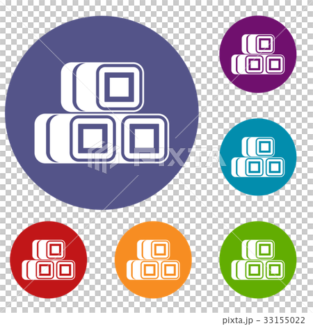 Hay bundles icons set Hay bundles icons set 33155022