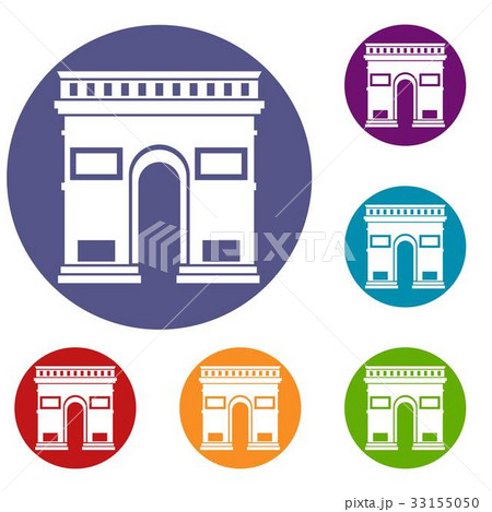 Triumphal arch icons set 33155050