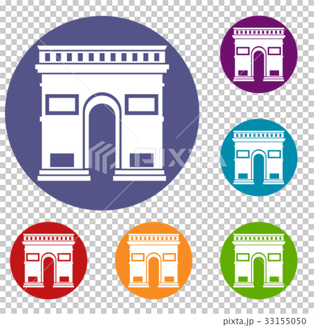 Triumphal arch icons set 33155050