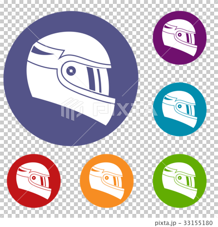 Racing helmet icons set - Stock Illustration [33155180] - PIXTA