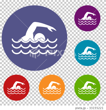 Swimmer icons set Swimmer icons set 33155221