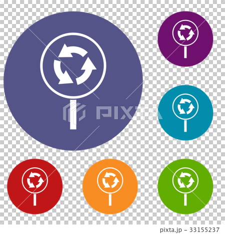 Circular motion road sign icons set 33155237