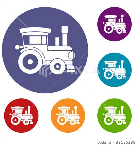 Toy train icons set 33155239