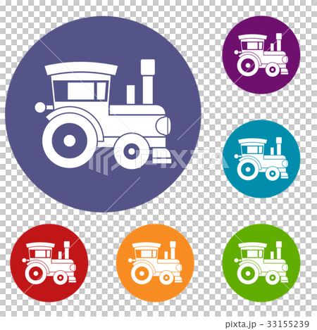 Toy train icons set 33155239