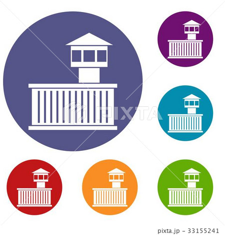 Prison tower icons set 33155241