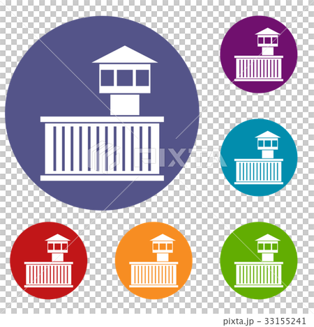 Prison tower icons set 33155241