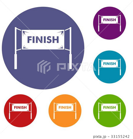Finish line gates icons set 33155242