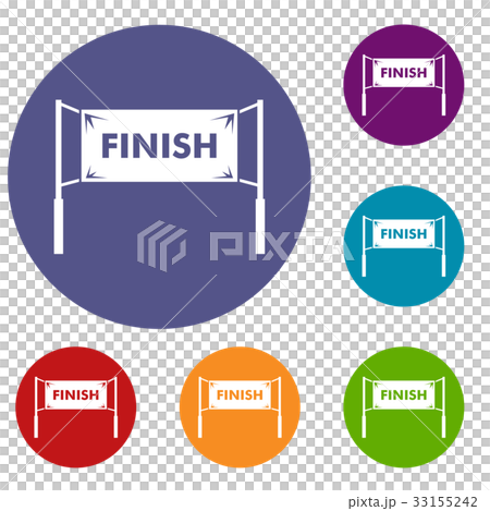 Finish line gates icons set 33155242