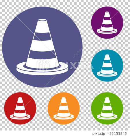 Traffic cone icons set 33155245