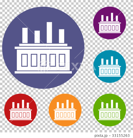 Industrial factory building icons set Industrial factory building icons set 33155263