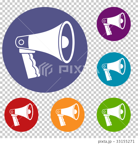 Loudspeaker icons set 33155271