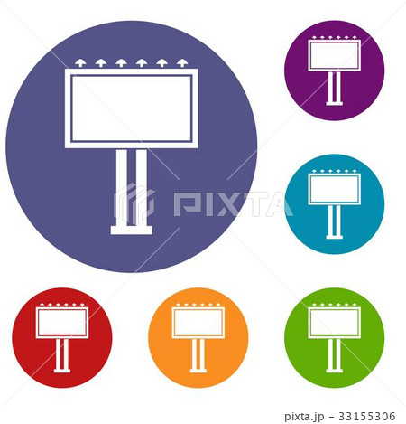 Advertising billboard icons set 33155306