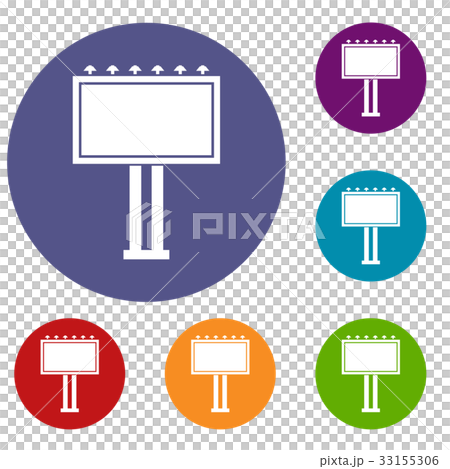 Advertising billboard icons set 33155306