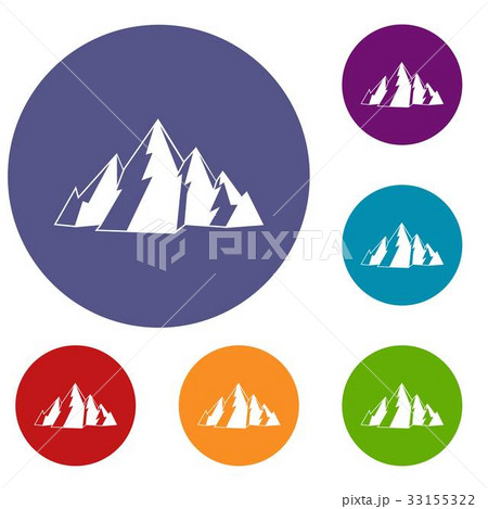 Mountain icons set Mountain icons set 33155322
