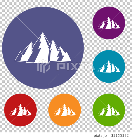 Mountain icons set Mountain icons set 33155322