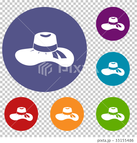 Woman hat icons set Woman hat icons set 33155486