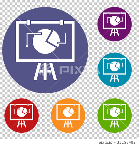 Flip chart with statistics icons set Flip chart with statistics icons set 33155492