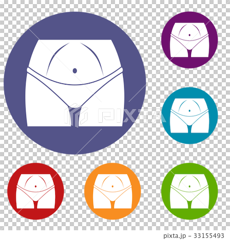 Slim woman body in panties icons set Slim woman body in panties icons set 33155493
