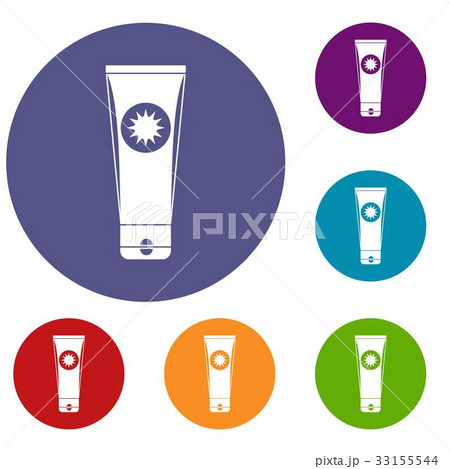 Sunscreen icons set 33155544