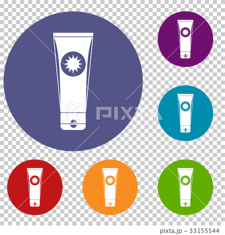 Sunscreen icons set 33155544