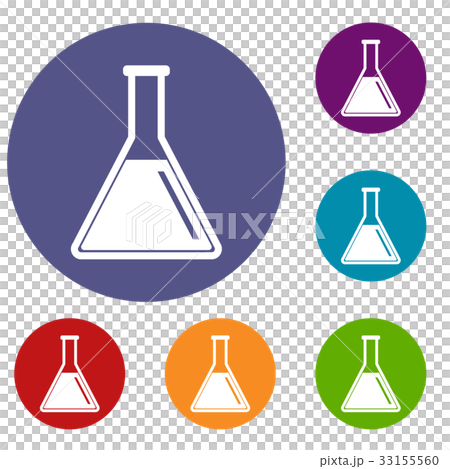 Test tube with oil icons set Test tube with oil icons set 33155560
