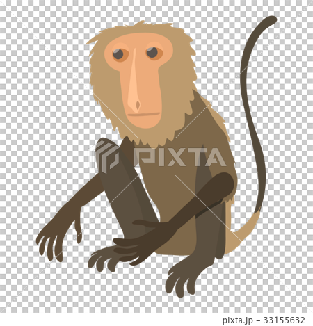 Sitting monkey icon, cartoon style 33155632