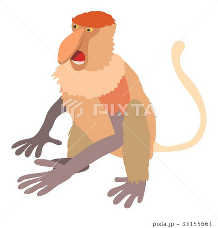 Nasalis monkey icon, cartoon style Nasalis monkey icon, cartoon style 33155661