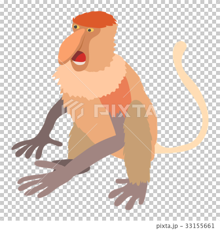 Nasalis monkey icon, cartoon style 33155661
