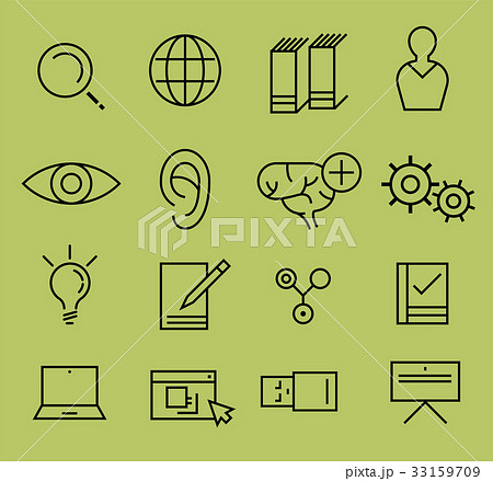 Research icon concept slim style.  33159709