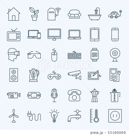 Line Household Appliance Icons Line Household Appliance Icons 33160069