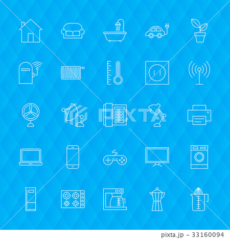 Line Household Icons 33160094